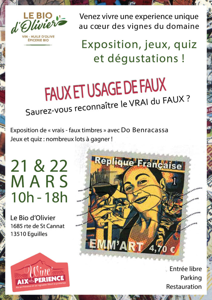 21 & 22 mars - Wine Aix'experience - Saurez-vous reconnaître le vrai du faux ?!