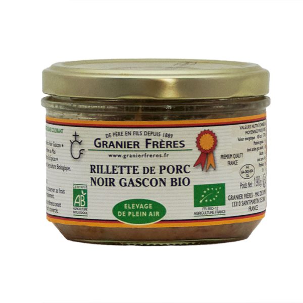 Rillettes de Porc noir au Piment d'Espelette - Bio - 190 gr